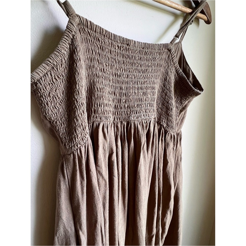 Natural Life Women S Earthy Brown Sleeveless Maxi Granola Lagenlook Hippie Flax - Picture 4 of 10
